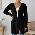 thumbnail image 4 of Tie Front Long Cardigans for Women 2025 Fall Long Sleeve Open Front Casual Loose Cardigan Sweaters Shrugs Cover Ups, 4 of 6