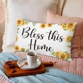 thumbnail image 3 of Sunflower Summer Throw Pillow Cover, Blessed This Home Pillow Cover Housewarming Gift New Home Waist Pillowcase for Bed Couch, Inspirational Gifts Living Room Bedroom Decor Cushion Cover -07, 3 of 5
