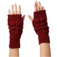 thumbnail image 2 of IROINNID Thermal Gloves for Women Knit Gloves Knitted Arm Finger-less Keep Warm Winter Gloves Soft Warm Mitten,Burgundy, 2 of 3