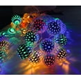 thumbnail image 1 of Bola marroquí con energía solar Colorida y brillante LED Decoración navideña Luces ambientales al aire libre Luces decorativas intermitentes - Color Ocho Modo 7 m 50 luces, 1 of 5