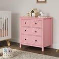 thumbnail image 4 of Heynemo Pink 3 Drawer Dresser Set of 2, 30" Wood Chest of Drawers with Soft-Close Drawers, Wide Nightstand Cabinet with 3 Spacious Drawers, Modern Wood Dresser for Bedroom, Living Room, Entryway, 4 of 6