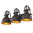 thumbnail image 5 of 3 Light Industrial Bathroom Vanity Light with Dark Bronze Bathroom Ligh Fixtures over Mirror, 5 of 8