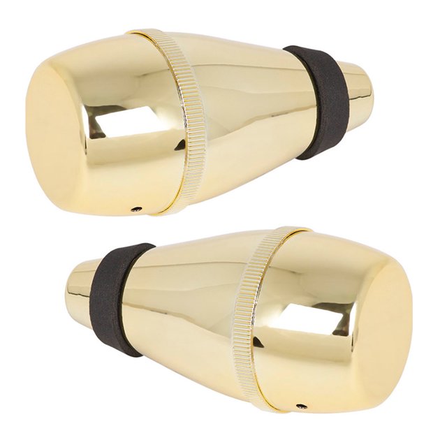 WASHWEPE 2Pack Practice Trumpet Mute Brasses Golden ABS for Beginners Indoor Playing