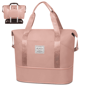 DAKOMM 35L Expandable Weekender Duffle Bag, Pink