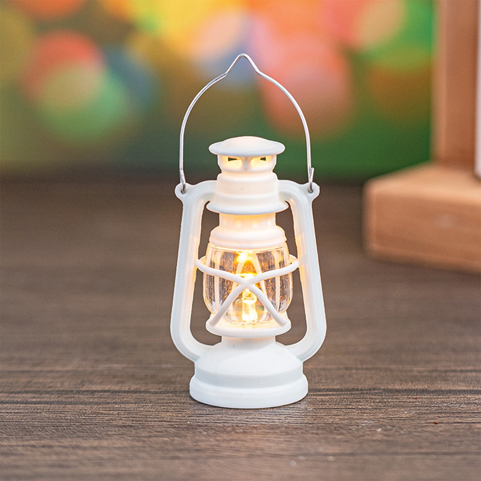 Vintage LED Hurricane Lantern, Warm White Battery Operated Lantern