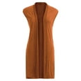 thumbnail image 3 of ZXSXSY Women Solid Color Sleeveless Long Vest Cardigan, 3 of 7