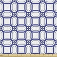 thumbnail image 1 of Abstract Sofa Upholstery Fabric by the Yard, Continuous Print of 4 Leaf Motifs Geometric Concept, Decorative Fabric for DIY and Home Accents, Indigo and White by Ambesonne, 1 of 5