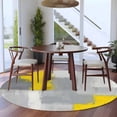 thumbnail image 3 of Round Rugs 6Ft, Yellow Grey Round Area Rug Washable Indoor Throw Carpet, Abstract Geometric Oil Painting Vintage Gradient Soft Non Slip Circle Rug for Office Cabinet Home Decor Aesthetic, 3 of 8