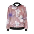 thumbnail image 5 of VINUSLI Womens Casual Floral Zip Up Bomber Jacket,Women's Bomber Jacket Floral Zipper Fall Coat Long Sleeve Windbreaker Lightweight Loose Fall Jackets with Pockets Multicolor,L, 5 of 5