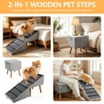 thumbnail image 6 of 19.68" H 2-in-1 Foldable Wooden Dog Stairs & Ottoman for Couch/Bed, Non-Slip Pet Ramp/Steps with Joint Support for Small Medium Large Dogs Cats Puppy, Senior & Injured Pets, Space Saving Design, 6 of 7