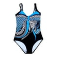 thumbnail image 3 of Women's Backless Print Siamese Swimsuit Bikini Set Beachwear S-XXL, 3 of 7