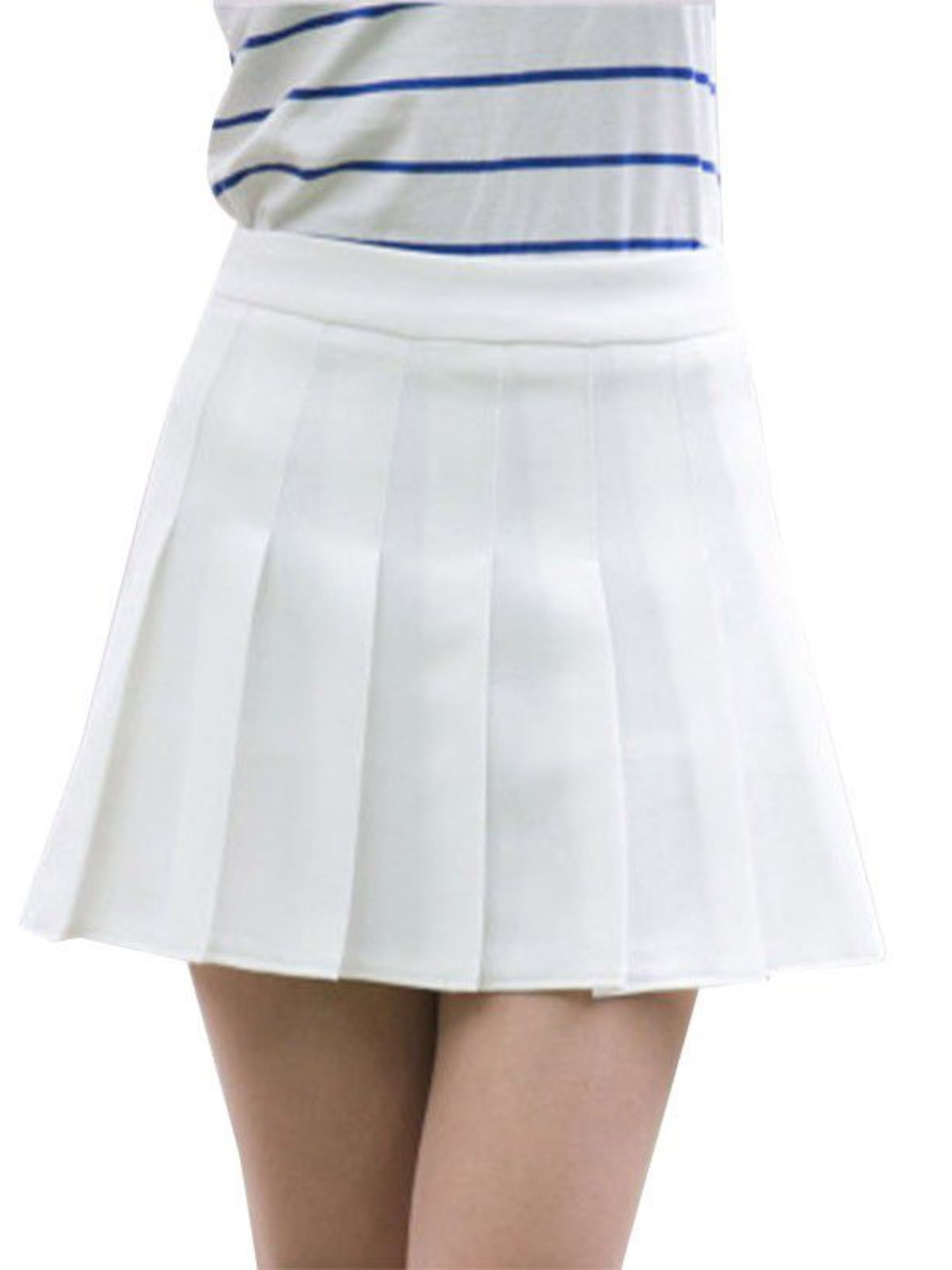 Womens Skirts Fashion Classic A-Line Pleated Mini Skater Skirt for Teen Girls Casual Basic Solid High Waist Flared Short Tennis Skirt School Uniform Skirt Above Knee Skirt