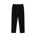 thumbnail image 3 of HXWCHs Women's High Waist Straight Leg Casual Pants Thermal Soft Elastic Trousers WITH Pockets Comfortable Winter Wear for Everyday Home Relaxation and Outdoor Use M Black, 3 of 4