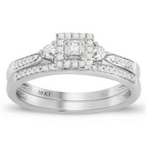 Bellano Women's Ring 0.25CT Round/Princess Diamond 10K White Gold