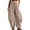 Khaki, variant on cocolona Womens High Waist Casual Harem Pants Elastic Waist Drawstring Straight Travel Lounge Pants with Pockets