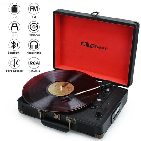 Portable Turntable with Bluetooth Speaker Vinyl to MP3 Record