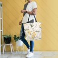 thumbnail image 4 of FORMRS Womens Canvas Tote Bag with Zipper Inner Pocket Shoulder Handbag, White Rabbits, 4 of 7