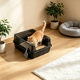 thumbnail image 2 of Blateno Semi Enclosed High Sides Cat Litter Box with Litter Scoop, Anti-Splash Detachable Plastic Kitten Toilet, Odor Control Filter Mat Large Capacity Litter Pan for Indoor Cats, 2 of 7