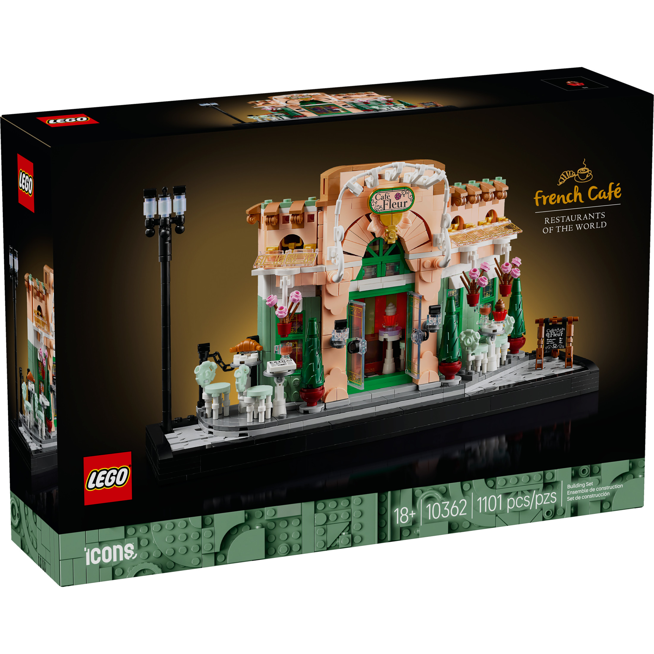 LEGO Icons Cafetería Francesa París Set de Construcción - Set de Manualidades para Adultos - Decoración Coleccionable para Dormitorio y Hogar - Exhibición para Hogar u Oficina - Regalo para Bodas o Novias - 10362 2