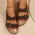 thumbnail image 6 of Women's Comfort Straps Adjustable Buckle Slip On Sandals Slide Cork Footbed Sandals, 6 of 10