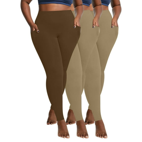 Ndbuld Womens Workout Legging 3PC Women Oversized Pockets For Quick Drying Tight Fitting Elastic Comfortable Fitness Pants Yoga Pants Holiday Gift Finder