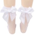 thumbnail image 2 of Faithtur Femmes Filles Chaussettes Résille, Bas de Mode Bas de Bas de Mode en Maille de Genou avec Noeud en Satin, 2 of 6