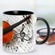 thumbnail image 1 of ¡Precios Bajos!, Taza de cerámica negra con interior de violín Akmoler, 1 of 6