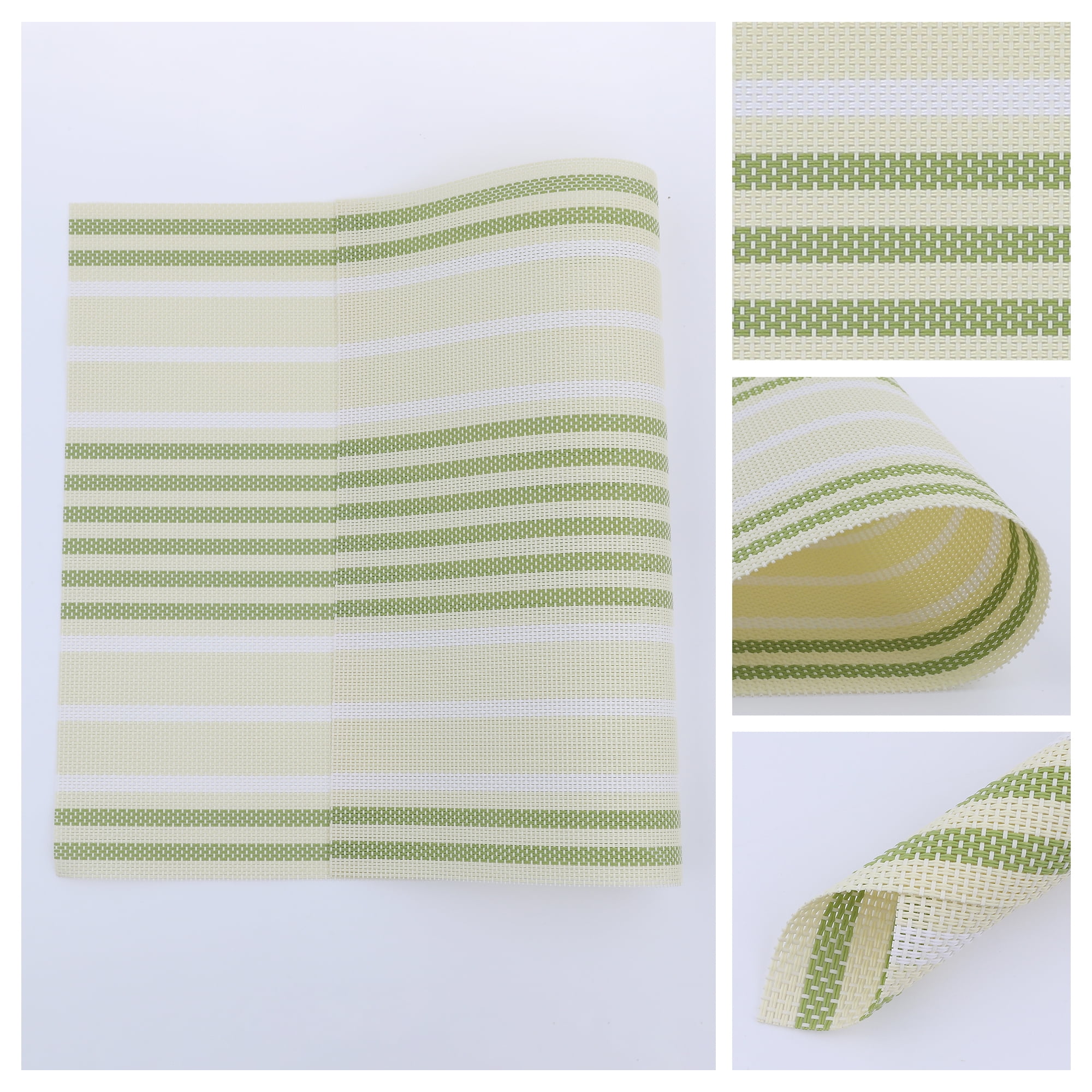 Unique Bargains Place Mat Set of 8 Placemats for Kitchen Table Decor Green