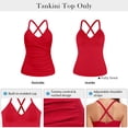 thumbnail image 4 of RELLECIGA Women's Push Up Tankini Top Twist Front Ruched Tankini Bathing Suits Vintage Swimsuit V-Neck Tummy Control Swimwear Top, 4 of 10