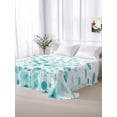 thumbnail image 5 of Turquoise Polka Dot Queen Size Flat Sheet, Wrinkleproof & Fadeproof Cooling Flat Bed Sheet Only, Modern Art Abstract Watercolor Dot Breathable Soft Bedding Top Sheets 90 x 102 Inches, 5 of 8
