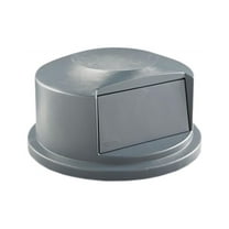 Rubbermaid Round Brute Dome Top Receptacle, Push Door for 44 gal Containers, 24.81w x 12.63h, Gray