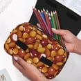 thumbnail image 6 of Kdxio Almond Nuts for Double Compartment Pen Case Oxford Organizer with Zipper Pockets for Students Artists, 6 of 7