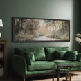 thumbnail image 3 of Large Framed Canvas Print Foggy Pine Trees with Warm Earth Tones, Cozy Wall Art Decorative Ready to Hang Painting for Living room Bedroom - 60"x20" Black Frame, 3 of 9