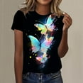 thumbnail image 2 of TSADFHJI Sweat à Capuche pour Femmes, Imprimé H, Col Rond, Manches Courtes, T-Shirt TTG Noir, 2 of 4