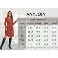 thumbnail image 4 of ANYJOIN Women's Knit Sweater Dress Long Sleeve Pleated Loose Casual Dress with Pockets Knee Length, 4 of 5