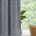 thumbnail image 6 of GlowSol Velvet Tier Curtains for Living Room 45 inch Length Heavy-Duty Room Darkening Half Window Covering Kitchen Cafe Curtains, Gray, 2 Panels, 6 of 8