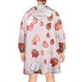 thumbnail image 2 of Strawberry Plants Fruit Cat Flower Wearable Oversized Blanket,Wearable Blanket Hoodie for Adults,Cozy Hooded Blankets with Super Pockets,Super Warm Fuzzy Pullover for Women & Men, 2 of 6