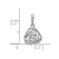 thumbnail image 2 of Auriga Fine Jewelry 14K White Gold White Topaz Triangle Pendant for Women (L - 0.7 inch, W - 9.75 inch), 2 of 4