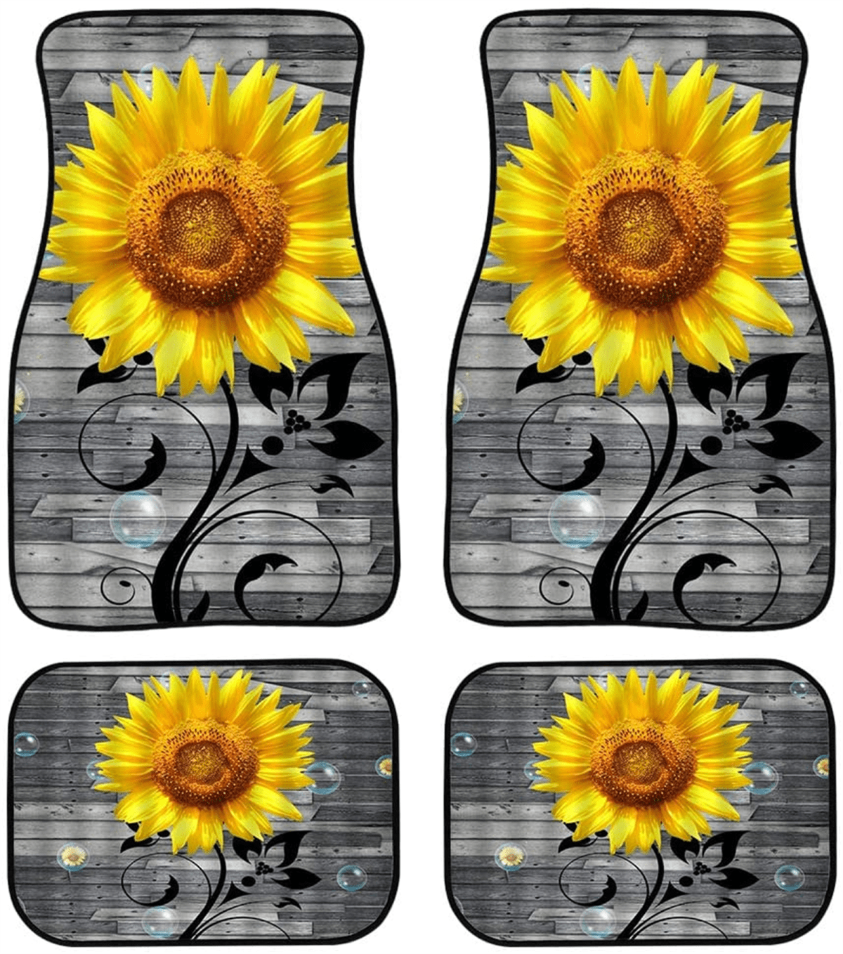 FKELYI Sunflower Chicken Car Floor Mat for Men 4 Packs Front and