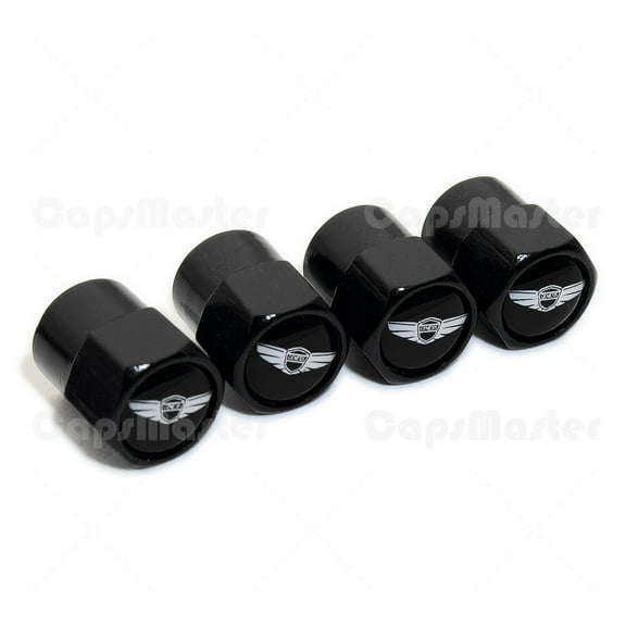 4pcs Hex Fit Genesis Car Wheels Tire Air Valve Caps Stem Dust Cover Decor Black