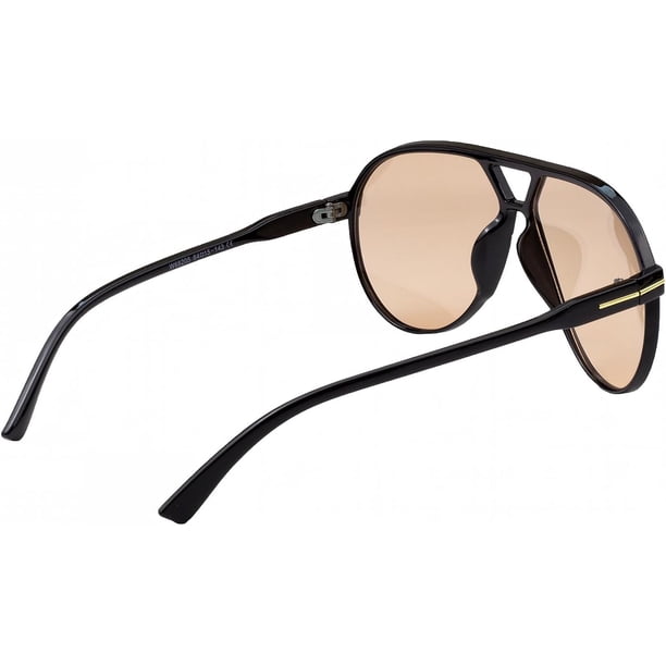 Oversized Retro Aviator Sunglasses UV400 Protection Trendy Oval Frame FEISEDY Retro Oversized Aviator Sunglasses Womens Men Trendy  main image 3
