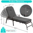 thumbnail image 5 of YODOLLA Set of 2 Adjustable Patio Lounge Chair with Thick Cushion Outdoor Chaise Lounge Recliner, Gray, 5 of 8