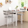 thumbnail image 6 of MIERES Counter Height Dining Set for 3 Piece,Small Kitchen Table Set with Storage Shelf, Farmhouse Bar Table Set for Small Spaces, Dining Room, Kitchen, Rustic Gray, 6 of 9