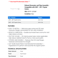 thumbnail image 2 of Exhaust Resonator and Pipe Assembly - Compatible with 2007 - 2011 Toyota Camry - Walker, 2 of 2