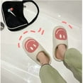 thumbnail image 3 of Cute Smile Face Slippers, Retro Soft Plush Furry Fluffy Indoor Outdoor Comfy Warm Fleece Lined Fuzzy Slip-on with Memory Foam Happy Face Slippers Cartoon Non Slip Smile Slippers for Winter, 3 of 6