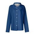 thumbnail image 7 of vigerkar Womens Dressy Button Down Shirts Work Long Sleeve Blouses Casual Lapel Loose Fit Trendy Tops (Blue, S), 7 of 7