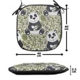 thumbnail image 4 of Panda Chair Seating Cushion Set of 4, Little Smiling Animals Repetitive Motif Botany Bamboo Leaves Pattern, Seat Pads for Office with Anti-slip Backing, 16"x16", Pale Khaki Slate Blue, by Ambesonne, 4 of 7