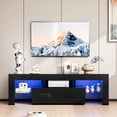 thumbnail image 5 of VINGLI LED TV Stand, 63'' High Glossy Modern Entertainment Center with LED Lights and Storage for 55/60/65/70 Inch TV (White, 63'' x 14'' x 18''), 5 of 8