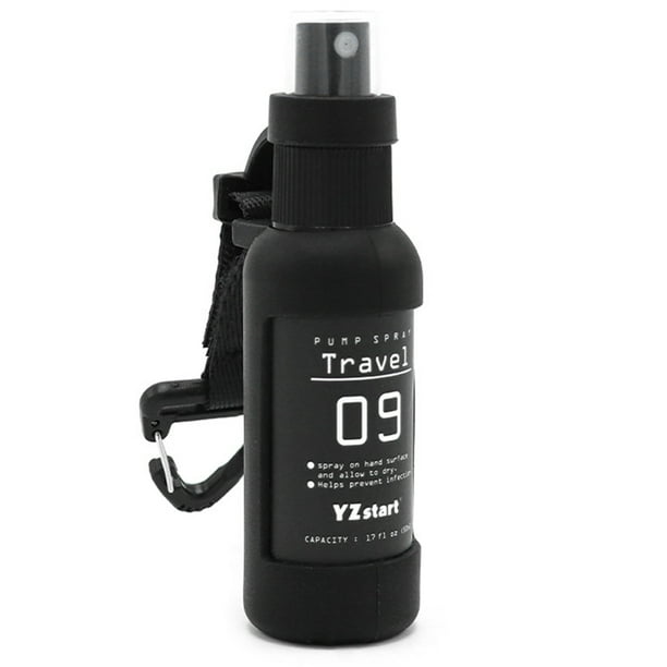 Botella de spray de alcohol de 50 ml, botella de spray recargable a prueba de fugas para acampar al aire libre