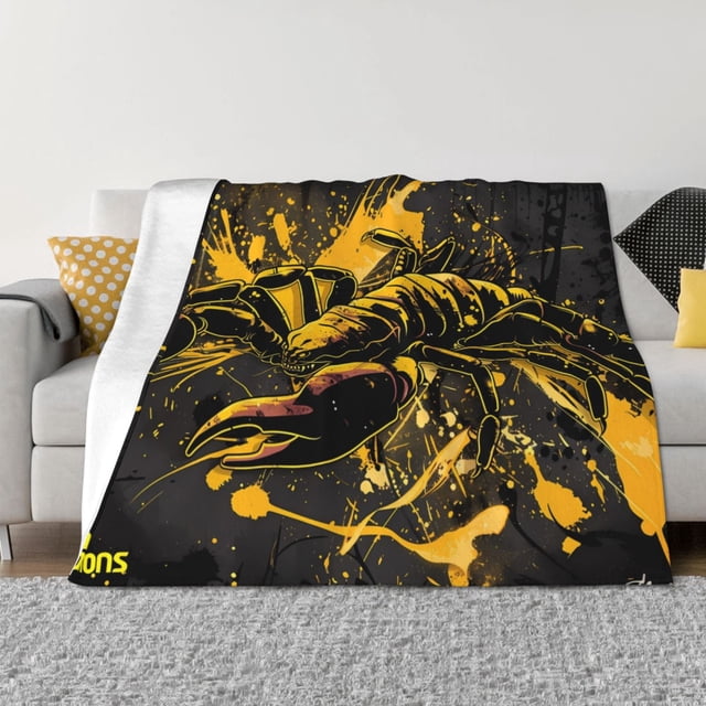 Balery Urban Graffiti Scorpion Illustration Manta de Franela con Dibujo, Lujo Ultra Suave y Cálido, Antipelusa y Resistente a las Arrugas para Cama, Sofá, Camping -80"x60"
